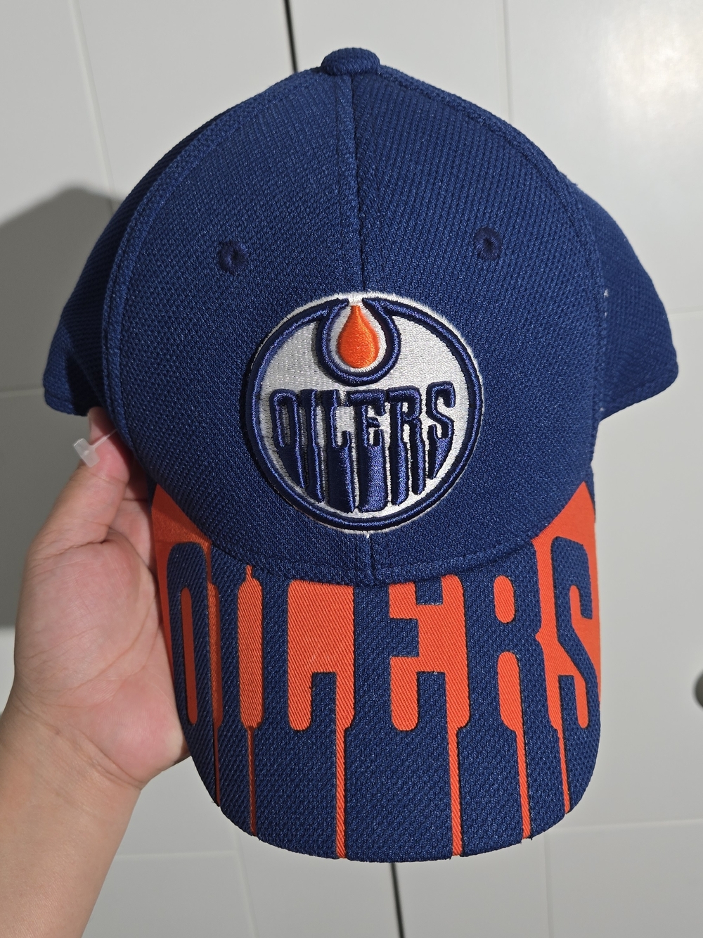 Reebok Blue and Orange Edmonton Oilers Fitted Cap